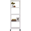 Home Square 5 Shelf Mobile Wood Bookcase Set in White (Set of 2)