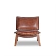Home Square 2 Piece Mid Century Modern Leather Accent Chair Set in Cognac Tan