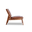 Home Square 2 Piece Mid Century Modern Leather Accent Chair Set in Cognac Tan