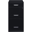 Home Square 3 Drawer Metal Filing Cabinet Set in Black (Set of 2)