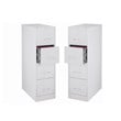Home Square 4 Drawer Metal Vertical Filing Cabinet Set in Light Gray (Set of 2)