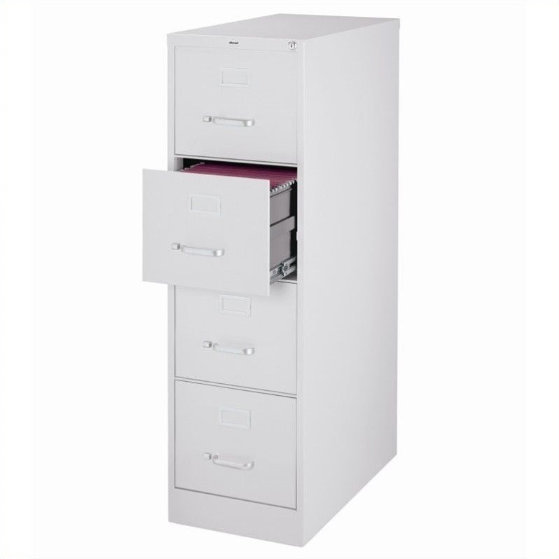 Home Square 4 Drawer Metal Vertical Filing Cabinet Set in Light Gray (Set of 2)