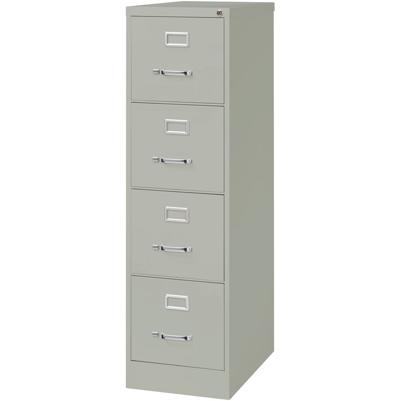 Home Square 4 Drawer Metal Vertical Filing Cabinet Set in Light Gray (Set of 2)