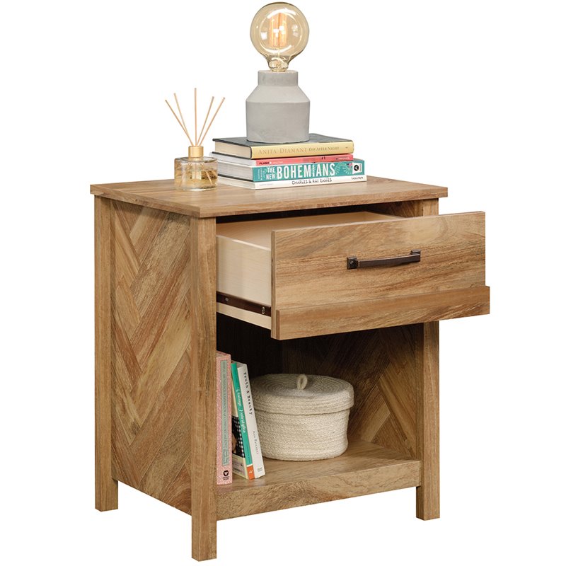 Home Square Wood Bedroom Nightstand in Sindoori Mango Brown ( Set of 2 )