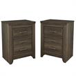 Home Square 2-Drawer Nightstand in Dark Brown ( Set of 2 )