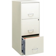 Home Square 3 Drawer Vertical Metal Filing Cabinet Set in Pearl White (Set of 2)