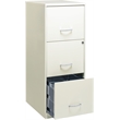 Home Square 3 Drawer Vertical Metal Filing Cabinet Set in Pearl White (Set of 2)