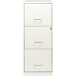 Home Square 3 Drawer Vertical Metal Filing Cabinet Set in Pearl White (Set of 2)
