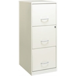Home Square 3 Drawer Vertical Metal Filing Cabinet Set in Pearl White (Set of 2)