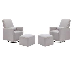home square 2 piece upholstered polyester fabric glider and ottoman set in gray