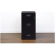 Home Square 3 Drawer Metal Vertical Filing Cabinet Set in Black (Set of 2)