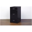 Home Square 3 Drawer Metal Vertical Filing Cabinet Set in Black (Set of 2)