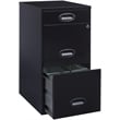 Home Square 3 Drawer Metal Vertical Filing Cabinet Set in Black (Set of 2)