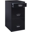 Home Square 3 Drawer Metal Vertical Filing Cabinet Set in Black (Set of 2)