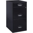 Home Square 3 Drawer Metal Vertical Filing Cabinet Set in Black (Set of 2)
