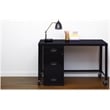 Home Square 3 Drawer Metal Vertical Filing Cabinet Set in Black (Set of 2)