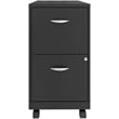 Home Square 2 Drawer Mobile Metal Filing Cabinet Set in Charcoal (Set of 2)