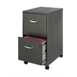 Home Square 2 Drawer Mobile Metal Filing Cabinet Set in Charcoal (Set of 2)