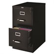 Home Square 2 Drawer Vertical Metal Filing Cabinet Set in Black (Set of 2)