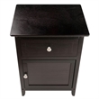 Home Square 2 Piece Wood Nightstand Set with Cabinet and Drawer in Espresso