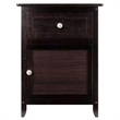 Home Square 2 Piece Wood Nightstand Set with Cabinet and Drawer in Espresso