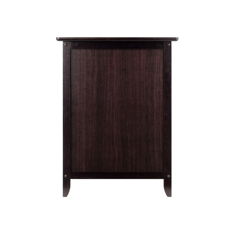 Home Square 2 Piece Wood Nightstand Set with Cabinet and Drawer in Espresso