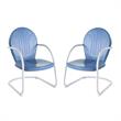 Home Square 2 Piece Metal Patio Chair Set in Sky Blue