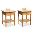 Home Square 2 Piece Wood End Table/Nightstand Set in Natural