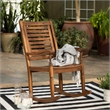 Home Square 2 Piece Wood Patio Rocking Chair Set in Dark Brown