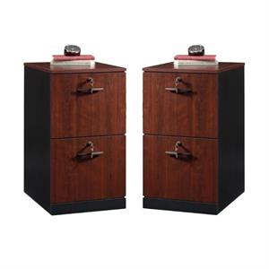 home square 2 drawer wood filing cabinet set in classic cherry (set of 2)
