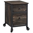 Home Square 2 Piece 2-drawer Mobile Wood Filing Cabinet Set in Carbon Oak/Black