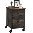 Home Square 2 Piece 2-drawer Mobile Wood Filing Cabinet Set in Carbon Oak/Black