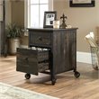 Home Square 2 Piece 2-drawer Mobile Wood Filing Cabinet Set in Carbon Oak/Black