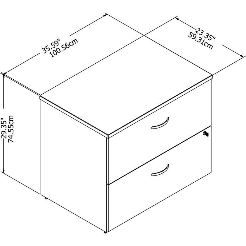 Home Square 2 Drawer Lateral Wood Filing Cabinet Set in Storm Gray (Set of 2)