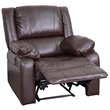 Home Square 2 Piece Upholstered Leather Recliner Set in Brown