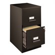 Home Square 2 Drawer Metal Vertical Wood Filing Cabinet Set in Black (Set of 2)