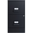 Home Square 2 Drawer Metal Vertical Wood Filing Cabinet Set in Black (Set of 2)