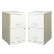 Home Square 2 Drawer Metal Filing Cabinet Set in Pearl White (Set of 2)