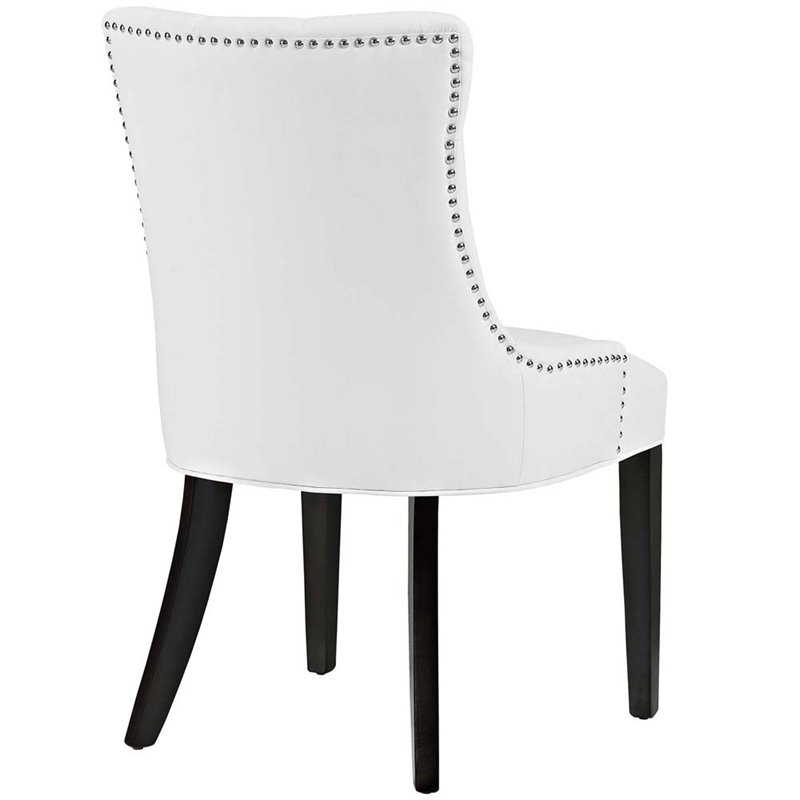 Home Square 2 Piece Vinyl Upholstered Dining Side Chair Set in White