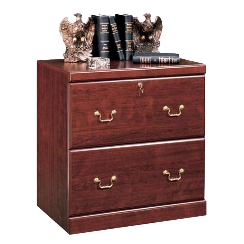 Home Square 2 Drawer Wood Filing Cabinet Set in Classic Cherry (Set of 2)