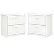 Home Square 2 Drawer Lateral Wood Filing Cabinet Set in White (Set of 2)