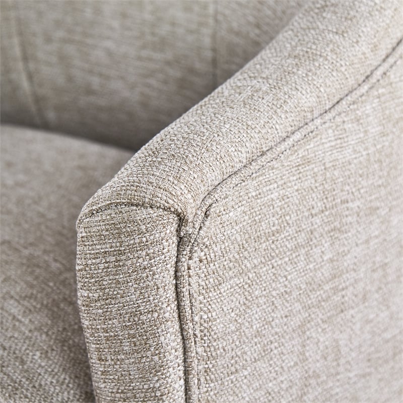 Home Square 2 Piece Swivel Linen Office Chair Set in Light Gray