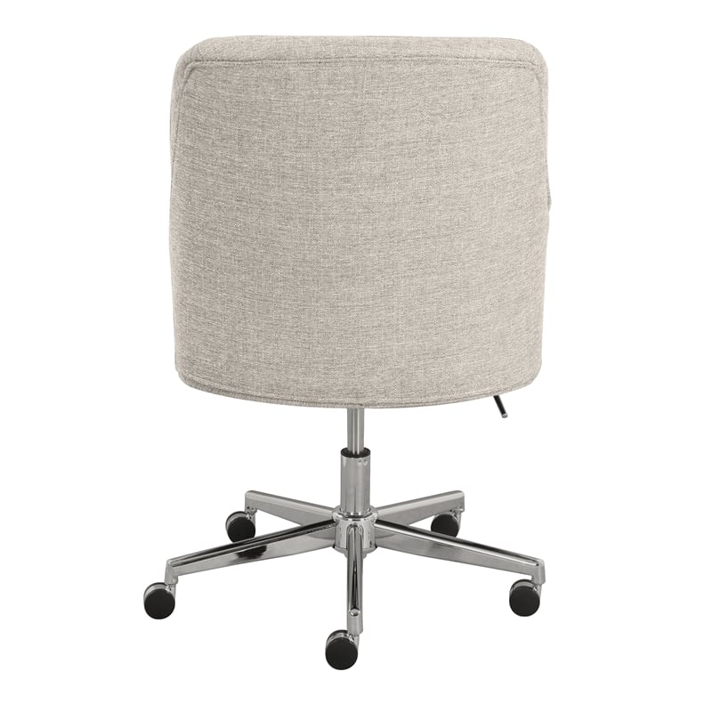 Home Square 2 Piece Swivel Linen Office Chair Set in Light Gray