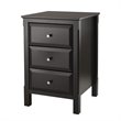 Home Square 3 Drawer Composite Wood Accent Table Set in Black (Set of 2)