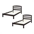 Home Square 2 Piece Solid Wood Twin Bed Set in Espresso