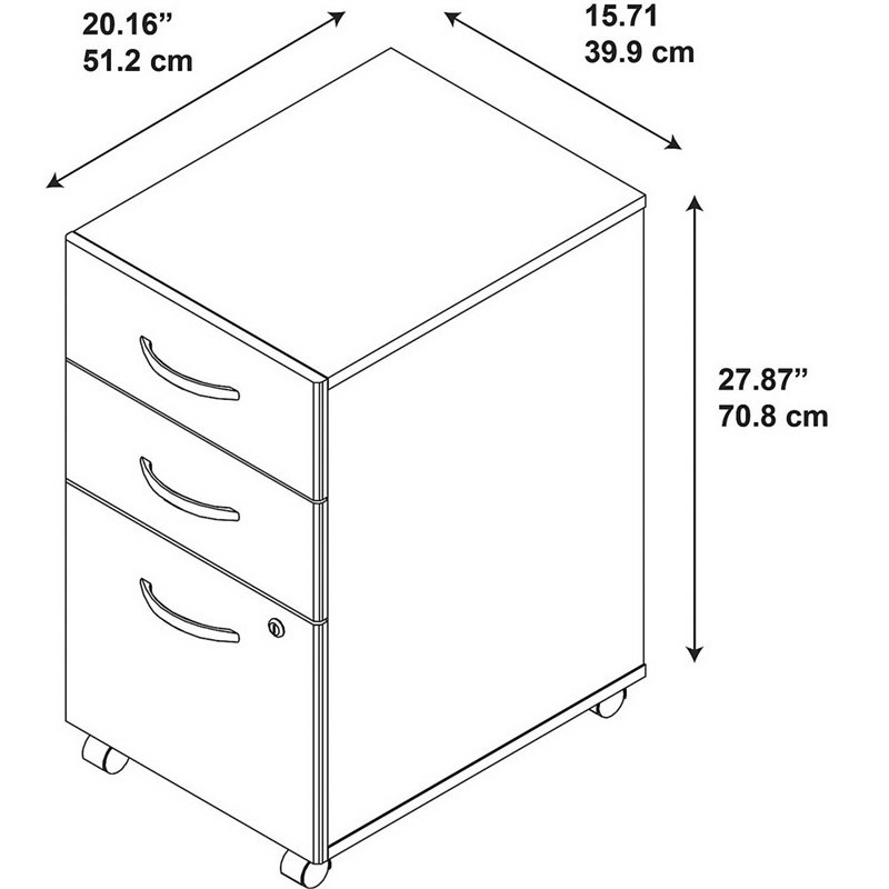 Home Square 3 Drawer Mobile Wood Filing Cabinet Set in Mocha Cherry (Set of 2)
