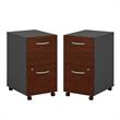 Home Square 2 Drawer Mobile Wood Filing Cabinet Set in Hansen Cherry (Set of 2)