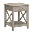 Home Square 2 Piece Wood End Table Set with Storage in Washed Gray
