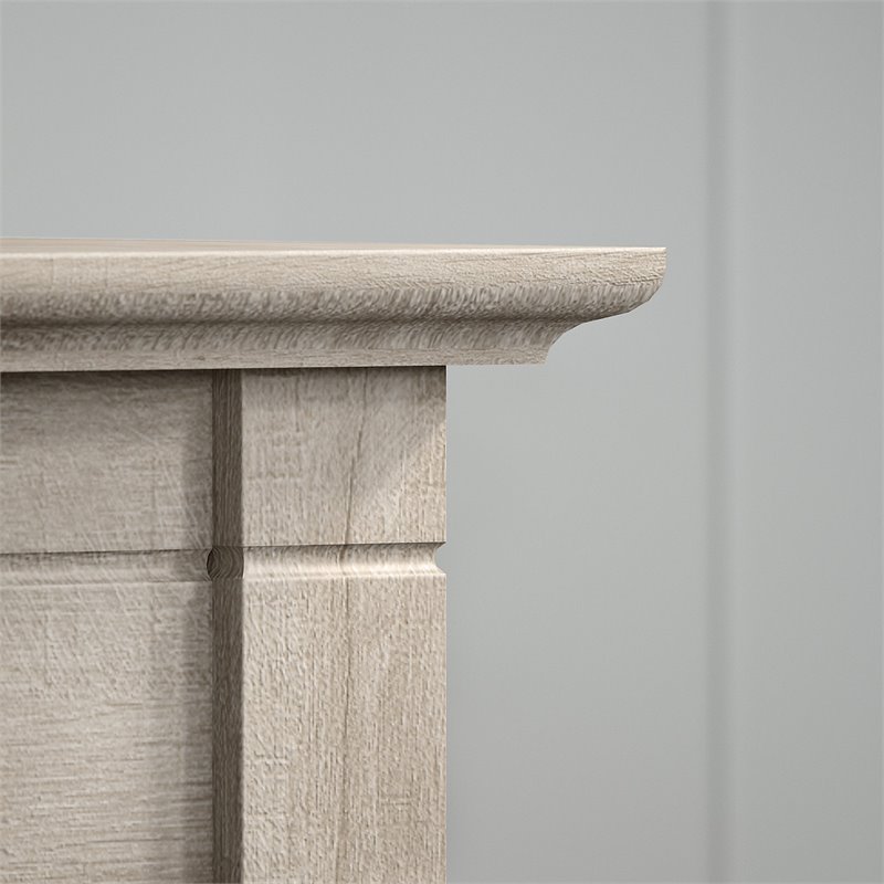 Home Square 2 Piece Wood End Table Set with Storage in Washed Gray