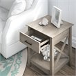 Home Square 2 Piece Wood End Table Set with Storage in Washed Gray